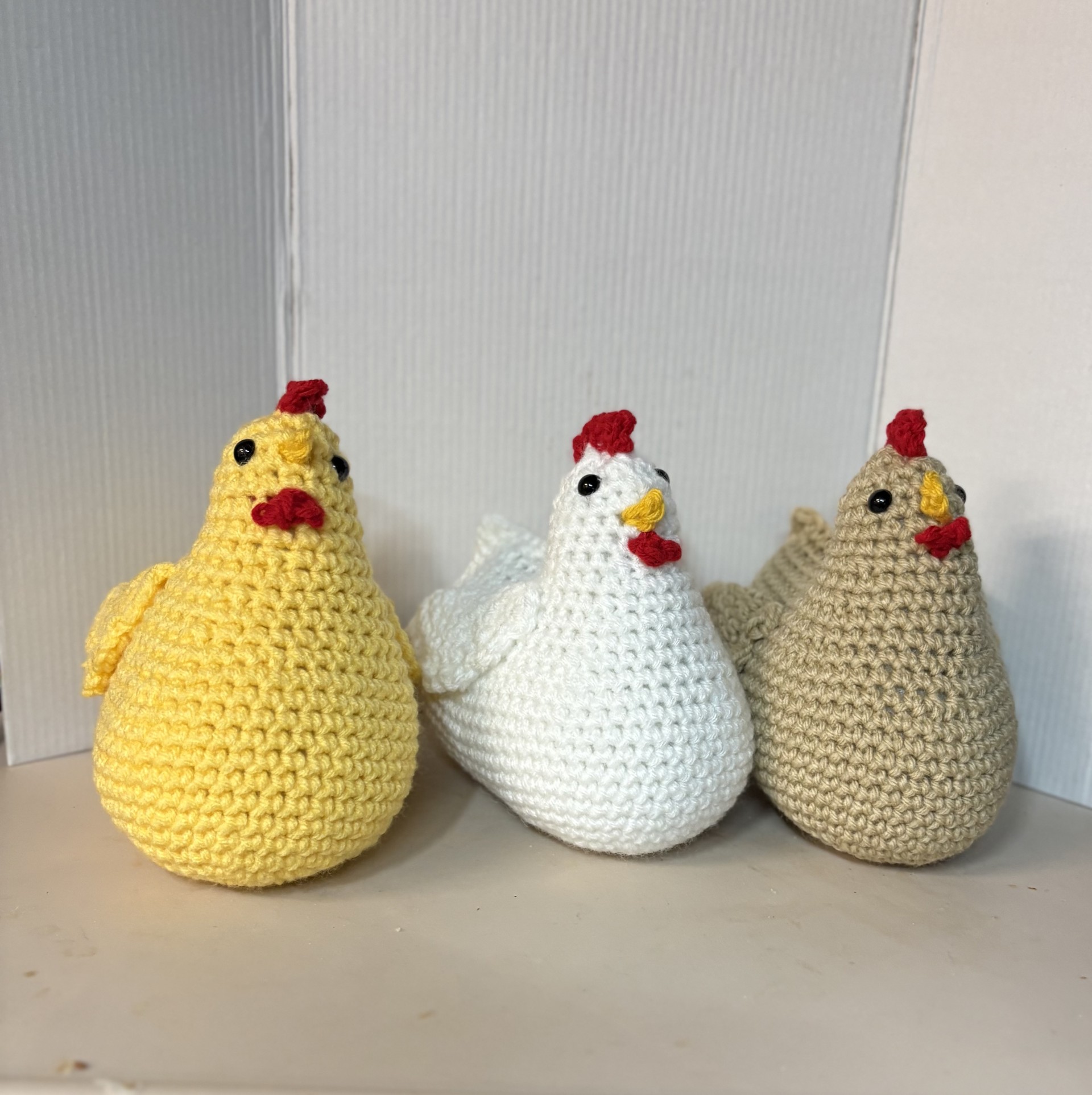 Hand-Crocheted Chickens