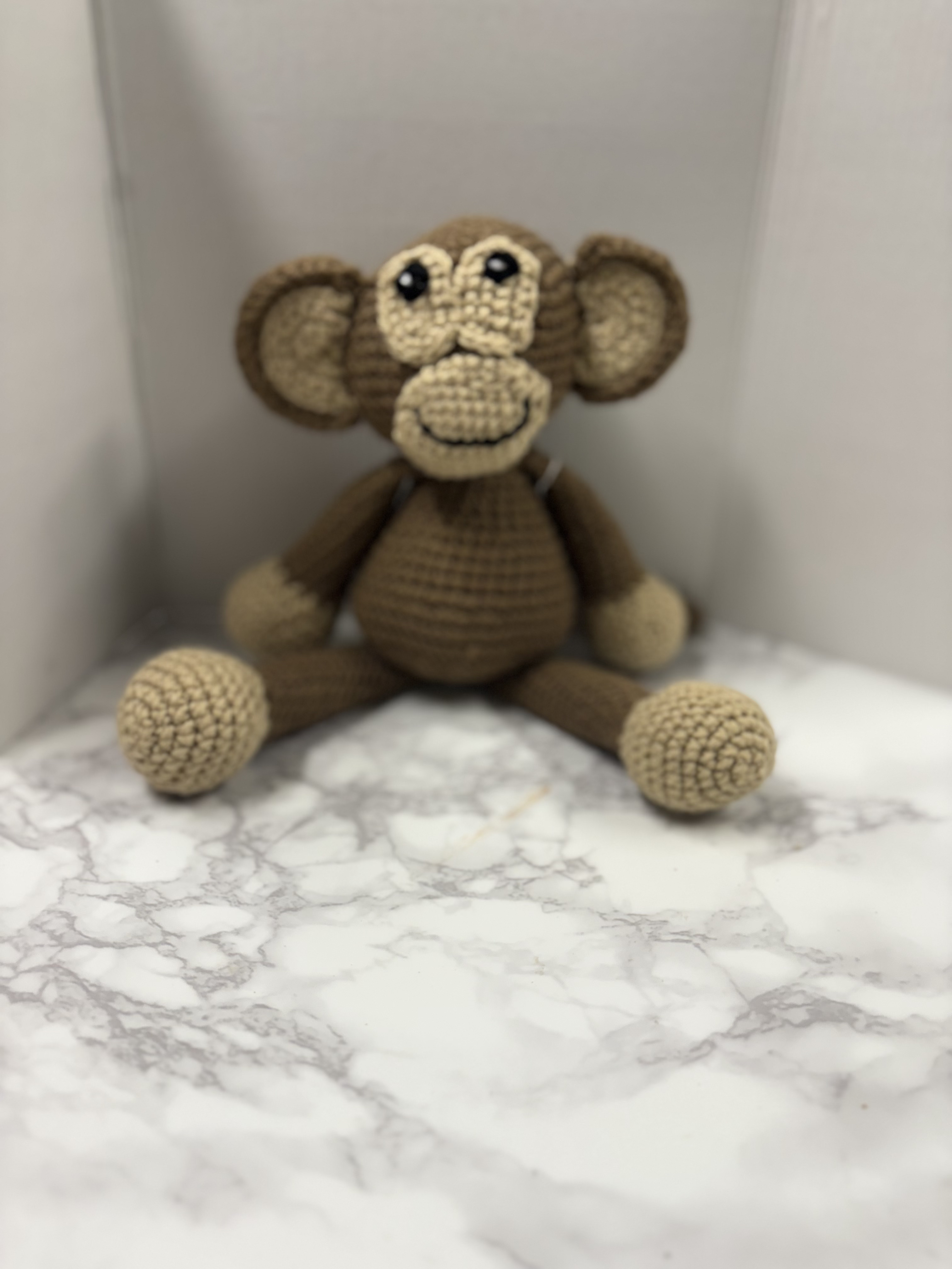 Cuddlesome Hand-Crocheted Monkey
