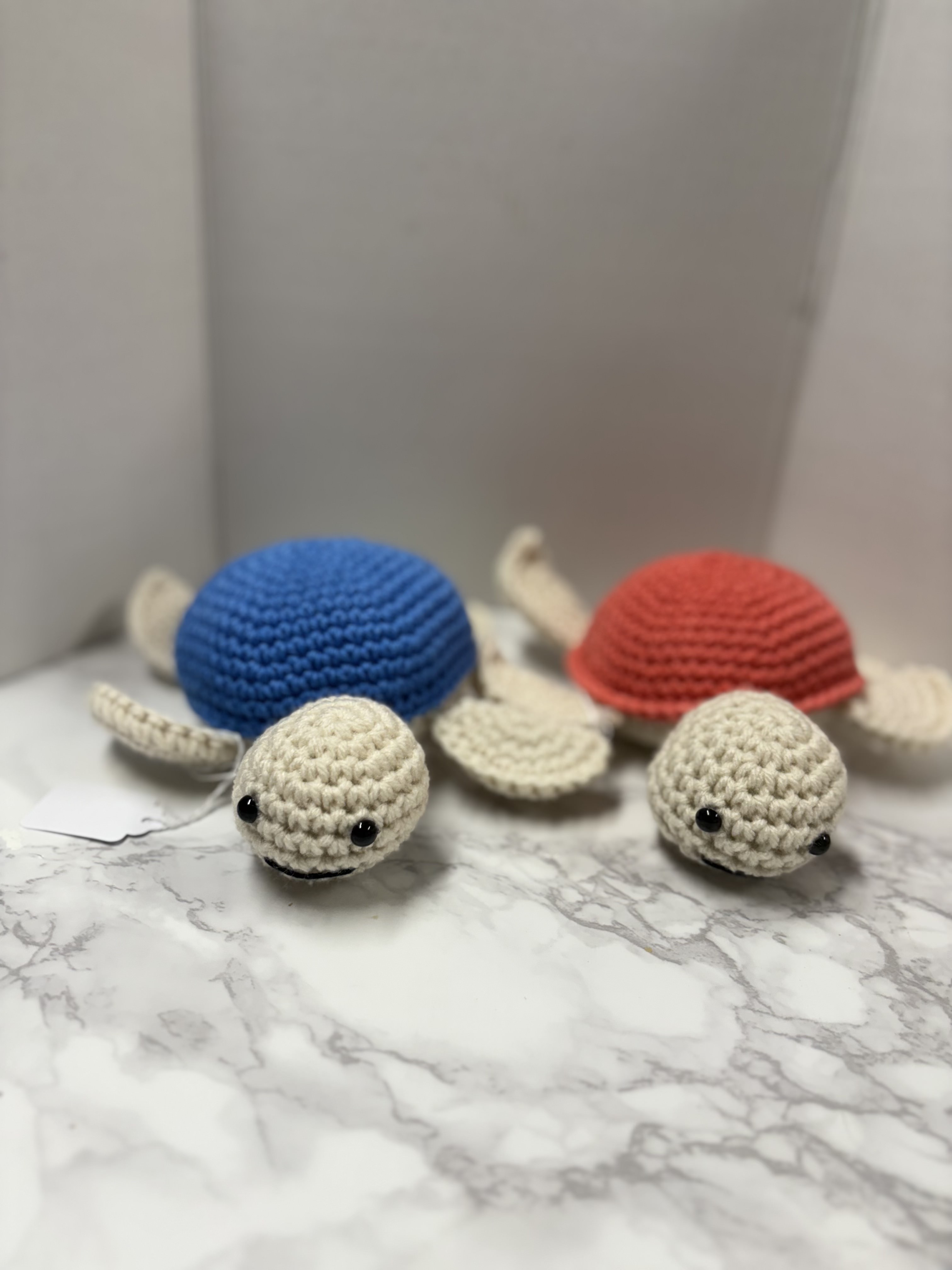 Lovable Hand-Crocheted Pair of Turtles